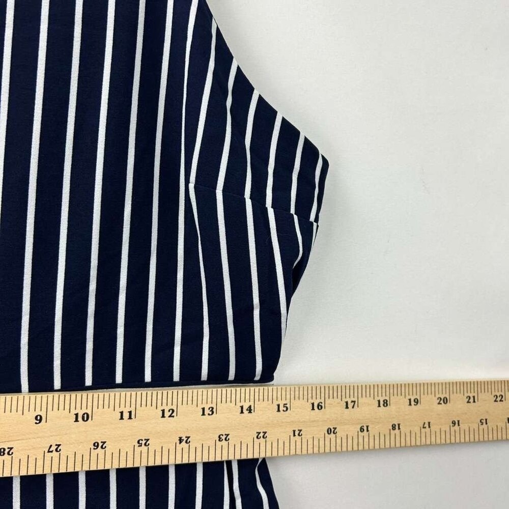 Moa Moa Women's L Jumpsuit Romper Halter Stripe Culotte Wide Leg Navy White NWT - Picture 8 of 16